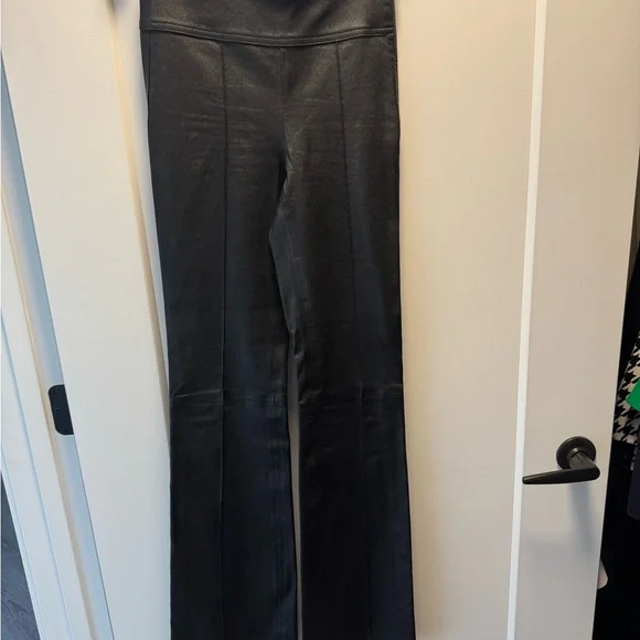 Helmut Lang Lambskin Size Zip Leather Boot Cut Pants - Size 2 - Picture 2 of 6